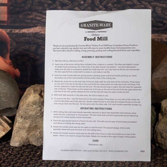 Granite Wear Food Mill Never Used in Package  Stainless Steel Vintage - Picture 8 of 13